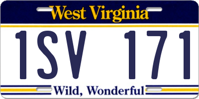 WV license plate 1SV171