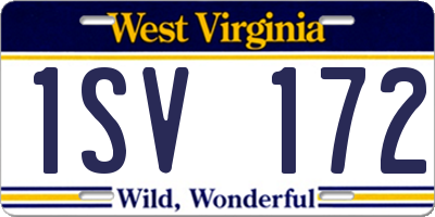 WV license plate 1SV172