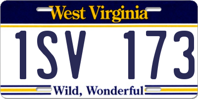 WV license plate 1SV173