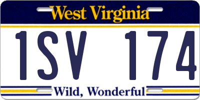 WV license plate 1SV174