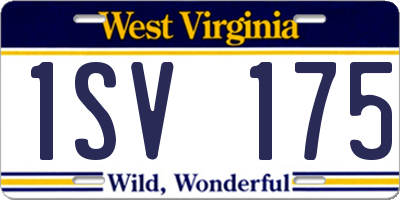 WV license plate 1SV175