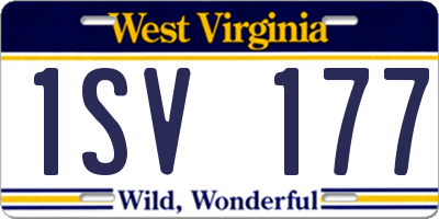 WV license plate 1SV177