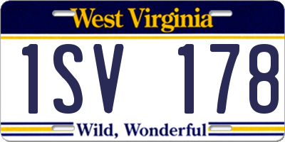 WV license plate 1SV178
