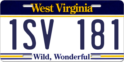 WV license plate 1SV181