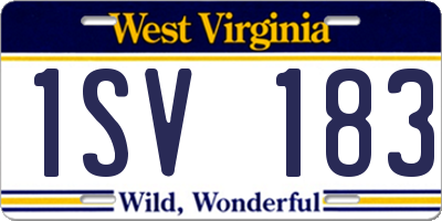 WV license plate 1SV183