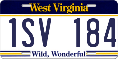 WV license plate 1SV184