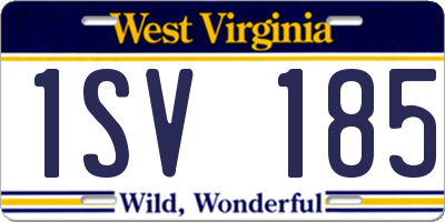 WV license plate 1SV185