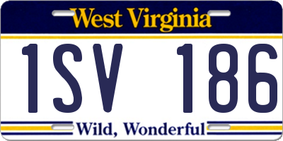 WV license plate 1SV186