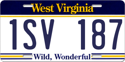 WV license plate 1SV187