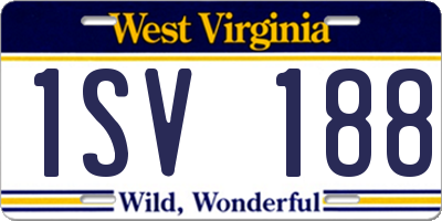 WV license plate 1SV188