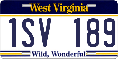 WV license plate 1SV189