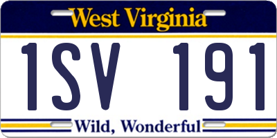 WV license plate 1SV191