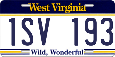WV license plate 1SV193