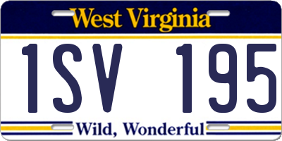WV license plate 1SV195