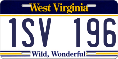 WV license plate 1SV196