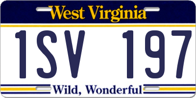 WV license plate 1SV197