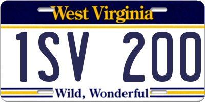 WV license plate 1SV200