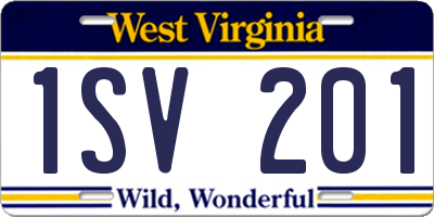WV license plate 1SV201