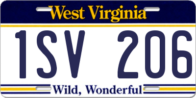 WV license plate 1SV206