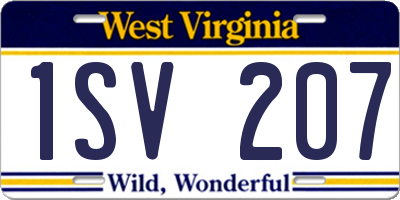 WV license plate 1SV207