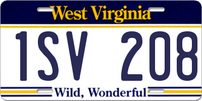 WV license plate 1SV208