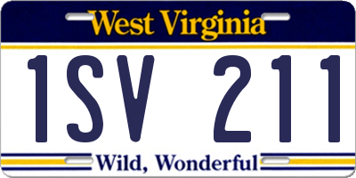 WV license plate 1SV211