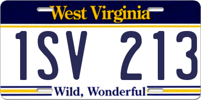 WV license plate 1SV213
