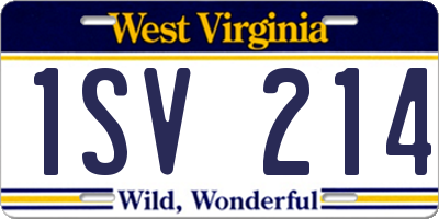 WV license plate 1SV214
