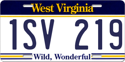 WV license plate 1SV219