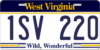 WV license plate 1SV220