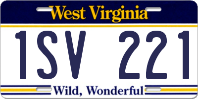 WV license plate 1SV221