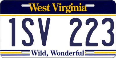 WV license plate 1SV223