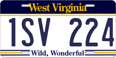 WV license plate 1SV224