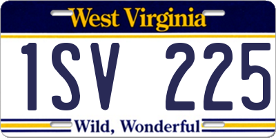 WV license plate 1SV225