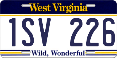 WV license plate 1SV226