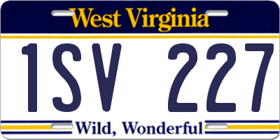 WV license plate 1SV227