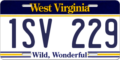WV license plate 1SV229