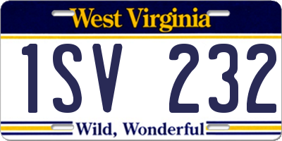 WV license plate 1SV232