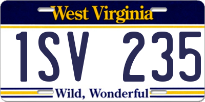 WV license plate 1SV235