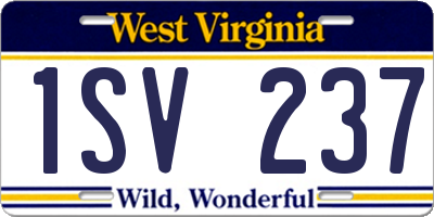 WV license plate 1SV237