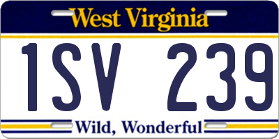 WV license plate 1SV239