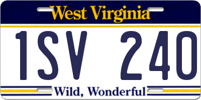 WV license plate 1SV240