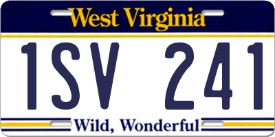 WV license plate 1SV241