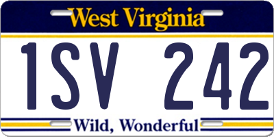 WV license plate 1SV242