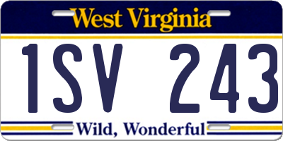 WV license plate 1SV243