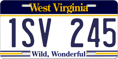 WV license plate 1SV245