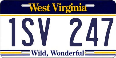 WV license plate 1SV247