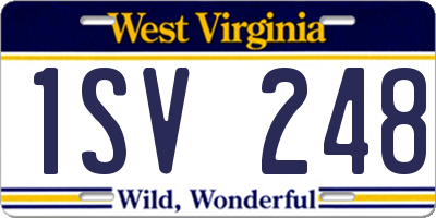 WV license plate 1SV248