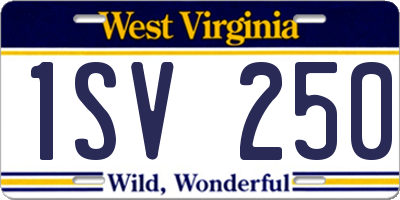 WV license plate 1SV250