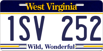 WV license plate 1SV252